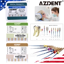 AZDENT Dental Endo Rotary Files Gold Taper NITI Endodontic Root Files SX-F3 25MM