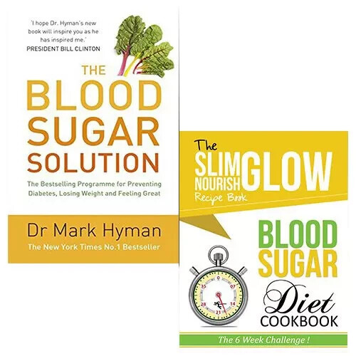 Blood Sugar Solution and Blood Sugar Diet Cookbook 2 Books Set Slim Glow Nourish