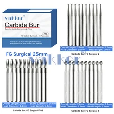 Vakker 10PC Dental Tungsten Low Speed Carbide Burs Latch Type LA RA SURG