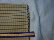 green/beige woven plaid upholstery weight fabric 3 yds 7"x 23" long, narrow