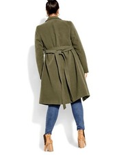 New City Chic Women’s Plus Size Sassy Military Coat Long Sleeves - Khaki 14 Plus