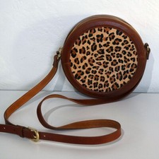 Most Wanted Usa Circle Crossbody Bag In Cheetah Calf Hair Brown Crossbody