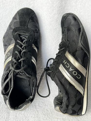 Coach Jayme Signature C Shoes Sneakers Size 6.5M Black Q582