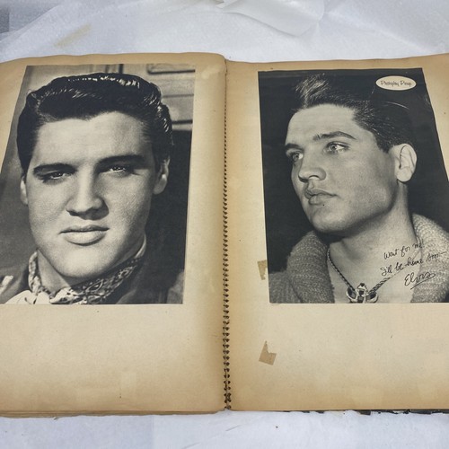 ÁLBUM DE RECORTES DE RECUERDOS DE FANS DE ELVIS PRESLEY de colección clip de periódico militar - Imagen 11 de 12