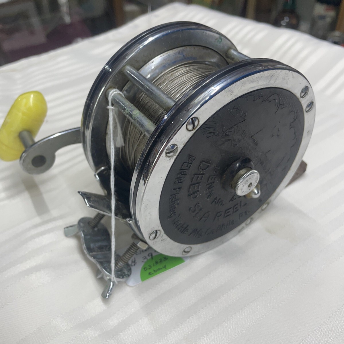 Vintage Penn No.49, Yellow Handle, Deep Sea Fishing Reel | eBay