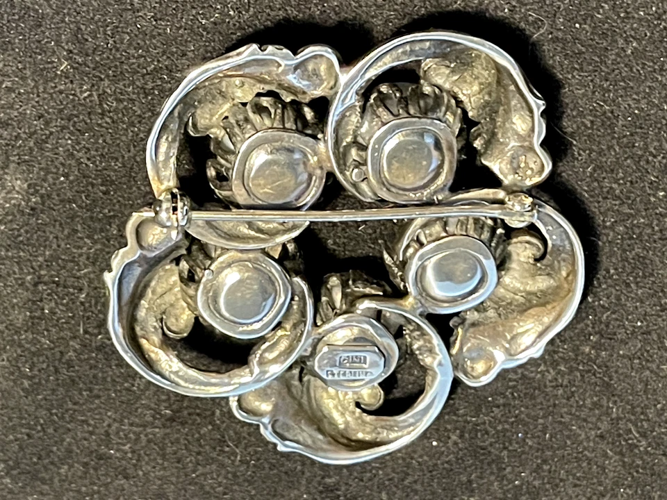 Broche vintage de plata de ley con perlas Cini Foto 2 de 4