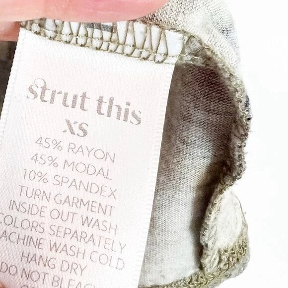 CAMISETA SIN MANGAS STRUT THIS VERDE OLIVA CAMUFLAJE MUSCULOSO MUJER TALLA XS Foto 3 de 4