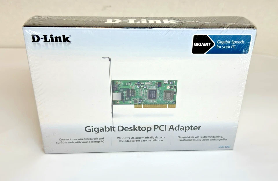 D-Link DGE-530T 10/100/1000 Gigabit Wired Ethernet Network PCI Adapter- Sealed - Image 2 of 4