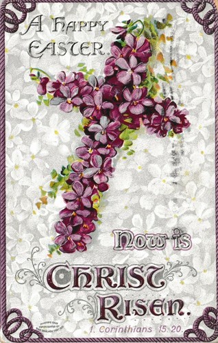 Three Turn of the Century Victorian Style Christian Themed Easter Postcards - Foto 2 di 5
