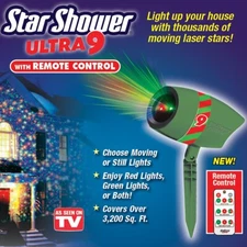 Star Shower Ultra 9 Laser Christmas Light with Remote Control AS SEEN ON TV