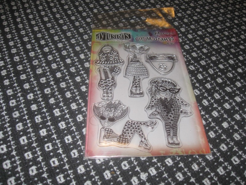 Ranger Dylusions Stamp & Stencil Set 7-Pieces BLACK DIAMONDS DYZ48336 New Sealed