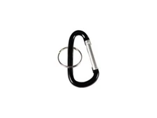 Advantus 75555 Carabiner Key Chains w/Split Key Rings, Aluminum, Black, 10/Pack