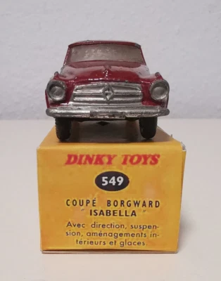 Dinky Toys 549 France - Borgward- Isabella Coupe 60er Dunkelrot Vintage mit Box - Bild 1 von 4