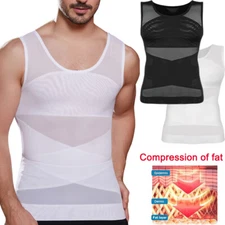 Slimming Mens Moobs Compression Tank Tops Tummy Control Shaper Vest Shapewear