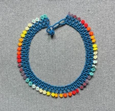 Embera Chami beaded choker by women of the Colombian indigenous tribe 5042