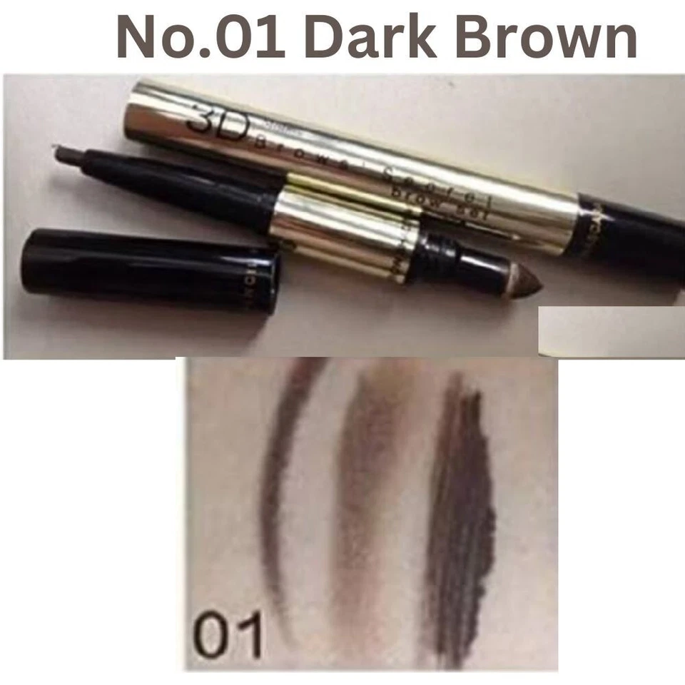 Mistine 3D Browns Secret Brow Set Pencil,Brow Shadow,Mascara No.1 Dark Brown 1pc - Image 4 of 4