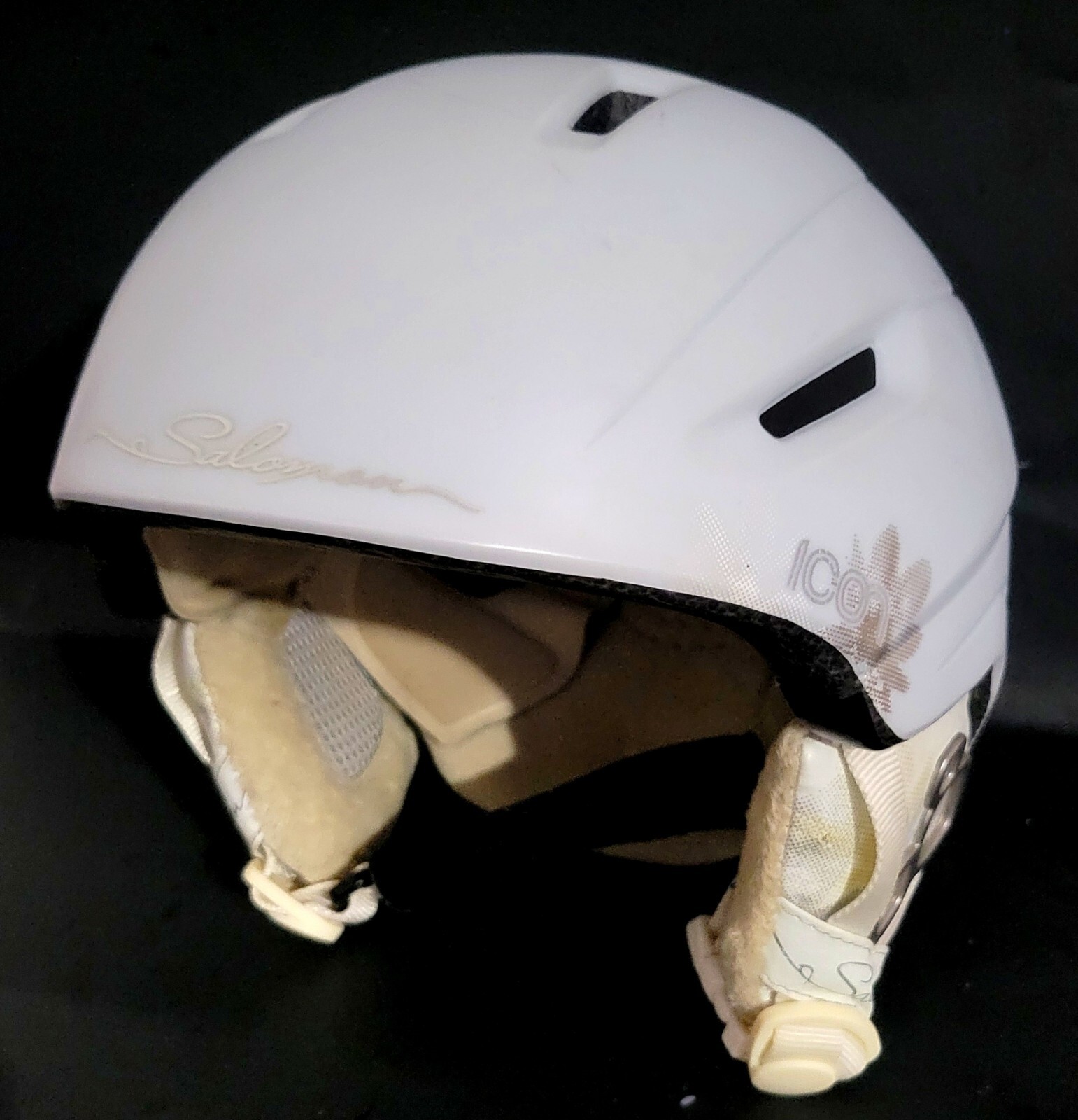 Casco Salomon Icon bianco personalizzato air snowboard sci ragazzo bambino XS S 53 56 cm