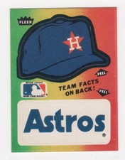 1984 FLEER BASEBALL TEAM HAT & NAME LOGO STICKER HOUSTON ASTROS