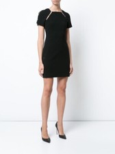  Alice + Olivia Women's Black Faux Pearl Detail Dress