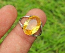 Beautiful Citrine Gemstone Handmade 925 Sterling Silver Jewelry Ring ZM-10
