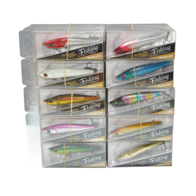 50pcs/lot 80mm 13g Hard Fishing Lures Sinking Minnow Pencil Wobblers Crankbait
