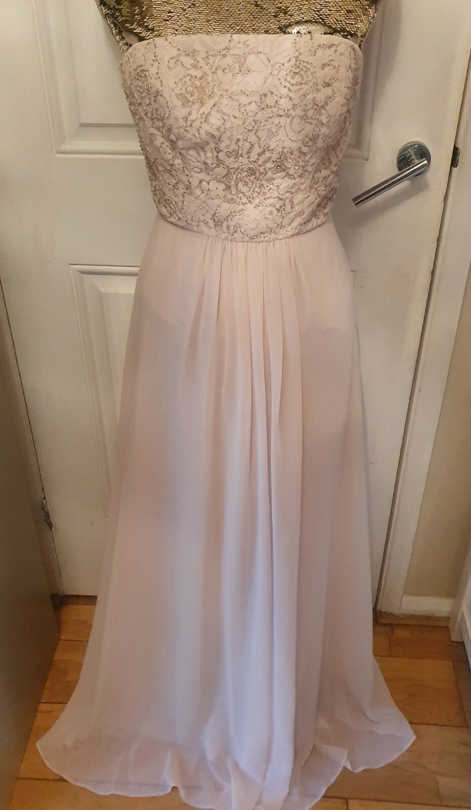 Coast corset Blush Pink Dress Wedding Size 8 Lace Bea… Gem