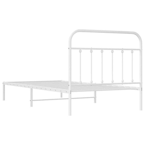 NNEVL Metal Bed Frame with Headboard White 107x203 cm Kingle Single Size - 第 8/9 張圖片