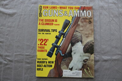 1968 SEPTEMBER GUNS & AMMO MAGAZINE - RUGER'S BOLT-ACTION RIFLE COVER - ST 3400O