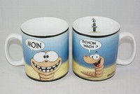 HöSti Jumbo Becher / Tasse Wattwurm Moin Schon Wach Ca.11X10Cm 0,5L