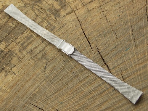 Kestenmade NOS Unused Vintage Watch Band Sliding Clasp 9mm White Gold Filled - Picture 2 of 5
