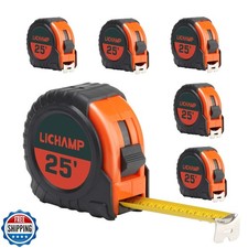 LICHAMP Tape Measure 25 ft, 6 Pack Bulk Easy Read Measuring Tape