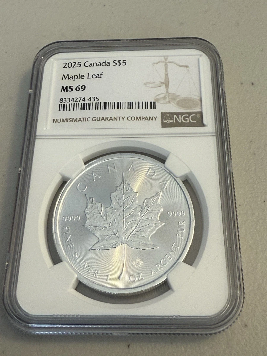 Canadian Maple Leaf NGC Grade MS 69 Silver Bullion Coins for sale