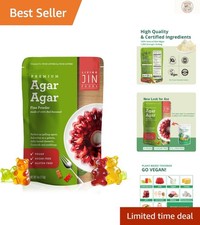 4 oz Organic Agar Agar Powder High Gel Strength Gelatin Substitute, Sugar-Free