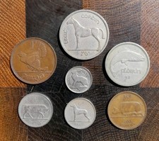 IRELAND EIRE LOVELY 7 COIN SET 1931-64 Irish Halfpenny-halfcrown. Good grades F8