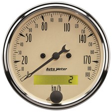 Auto Meter Speedometer Gauge 1887-m Antique Beige 0-190 Kph 3-18 Electrical