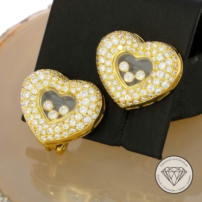 Wert 28.300,- Original Chopard Herz Brillant Ohrclips 750 / 18 Karat Gold xxyy