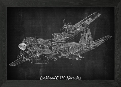 Lockheed C130 Herkules gerahmtes Wandbild Poster Leinwanddruck Bild