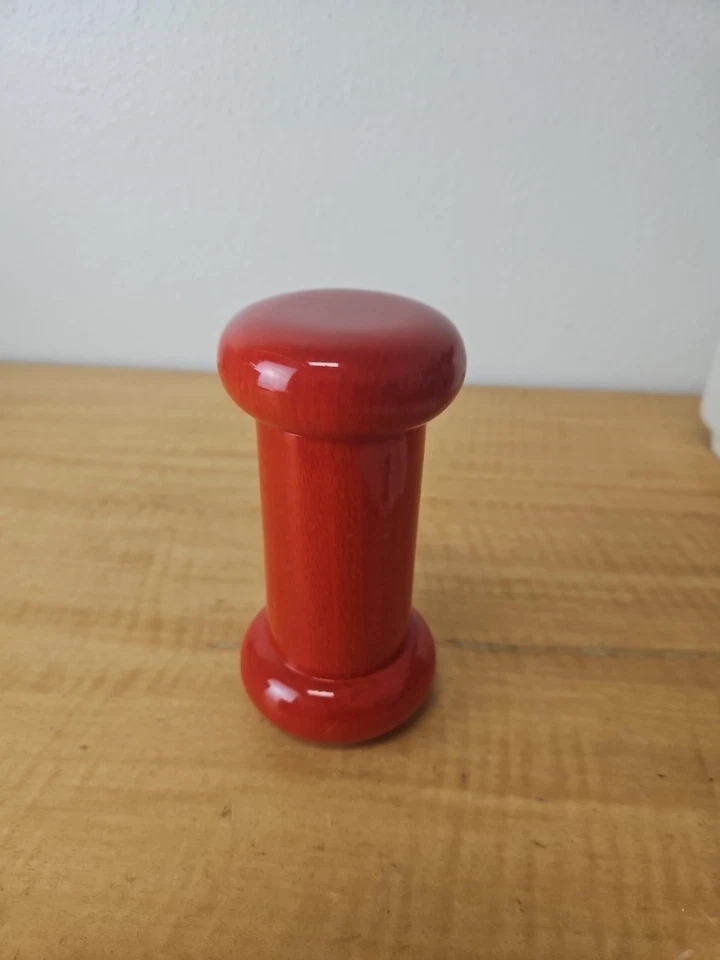 Molinillo de chile y pimienta Alessi MP 0214 madera roja vintage con instrucciones Foto 2 de 4