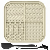 Schleckmatte Hund Katze Silikon Leckmatte Napfunterlage Futtermatte Set Spatel