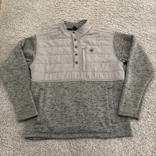 Ariat Men  s Caldwell Reinforced Snap Sweater Pullover Puffer Fleece, sz L