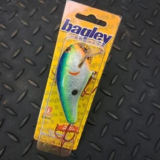 BAGLEY Bulgin B3 Fishing Lure Balsa NOS Blue Chartreuse Silver Foil Bass 3/8 oz