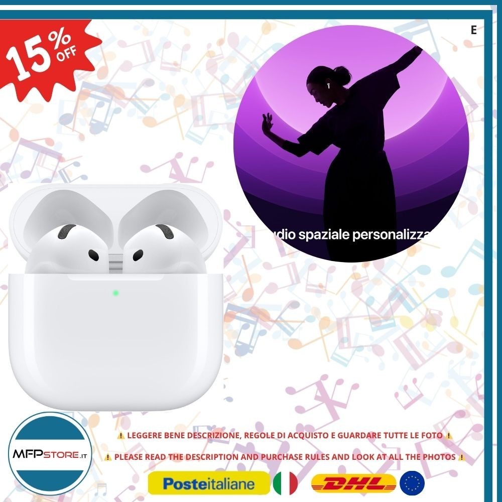 Apple AirPods 4 Auriculaires Sans Fil Bluetooth USB-C Audio Spatiale - Testé