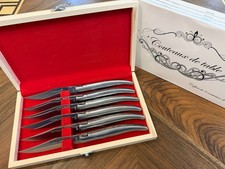 French Style Laguiole Bougna Set of 6 Steak Knives Premium Inox Steel Tableware