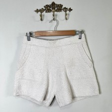 Barefoot Dreams Ecochic CozyChic Girls Cream Plush Lounge Shorts Size 12/14 NEW