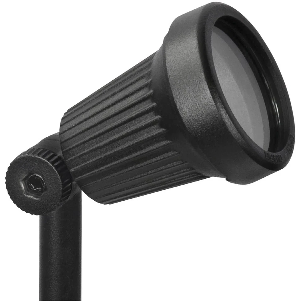Sterno Home Ribbed 20W Cast Aluminum Halogen Outdoor Spotlight, Black (6 Pack) - Image 3 of 4