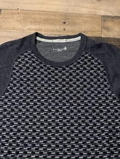 Smartwool Sweater Mens XL Gray Black Merino Wool Crewneck Thermal Base Layer