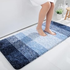 Bathroom Runner Rugs 47x24, Extra Soft Absorbent Microfiber 47" x 24" Navy