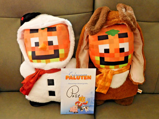 2 X Mini Paluten Plüschfigur 42 cm Edition Schneemann Osterhase Autogramm