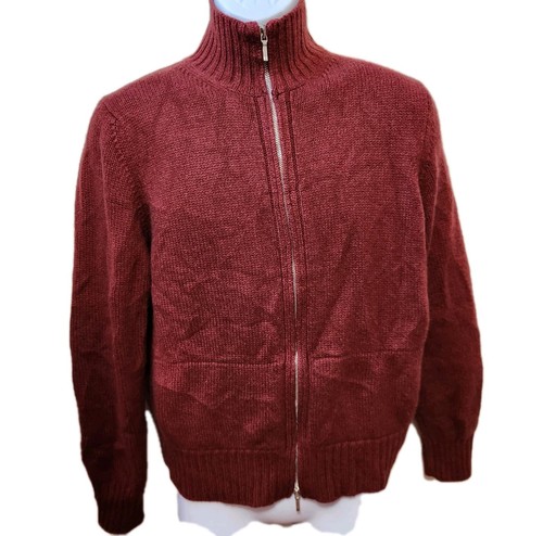 Loro Piana Kaschmir Strickjacke Pullover Herren 48 klein rot Pulli *Fehler mit Reißverschluss - Bild 1 von 20