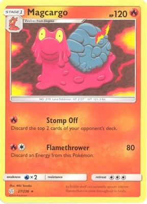 Pokemon Card - Sun & Moon Cosmic Eclipse 27/236 - MAGCARGO (rare) - NM/M